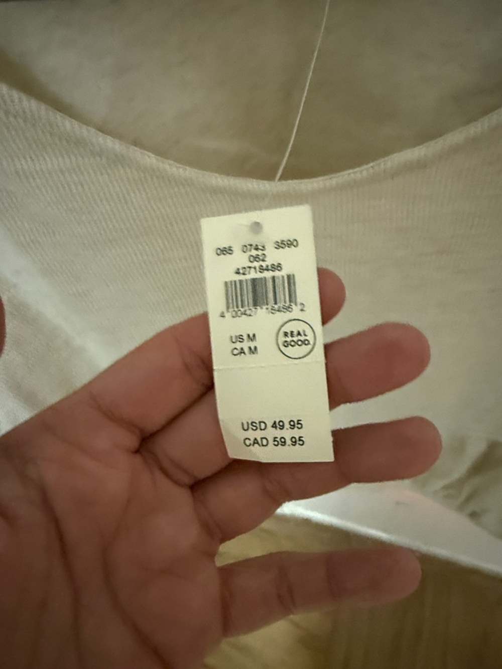 Aerie Women's Cream Waffle Ribbed Pullover Top - Picture 3 of 7
